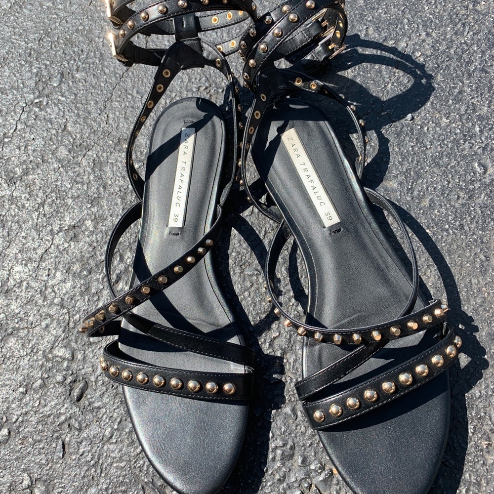 Zara gold studded flats